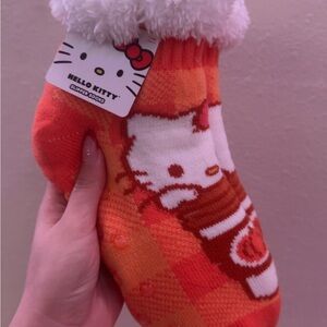Hello Kitty Plush Orange and White Socks